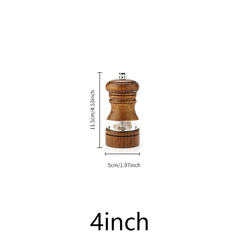 4"6"8"10" Manual Pepper Mills Salt And Pepper Grinder With Adjustable Ceramic Spice Wood Pepper Grinder Handheld Herb Seasoning