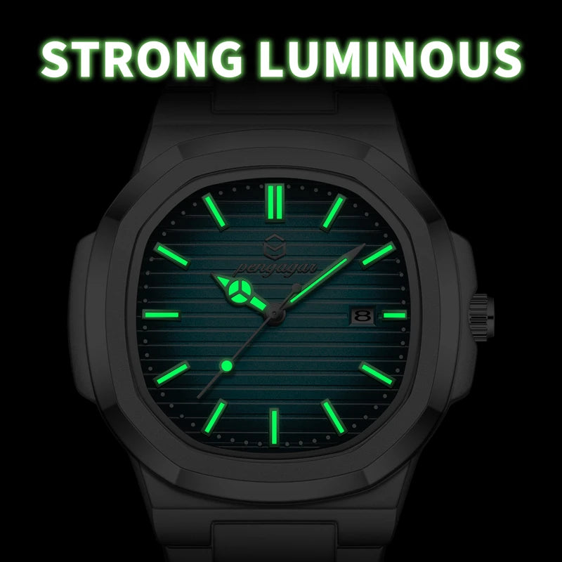 Luxury Military Man Watch Square Waterproof Luminous Date Week