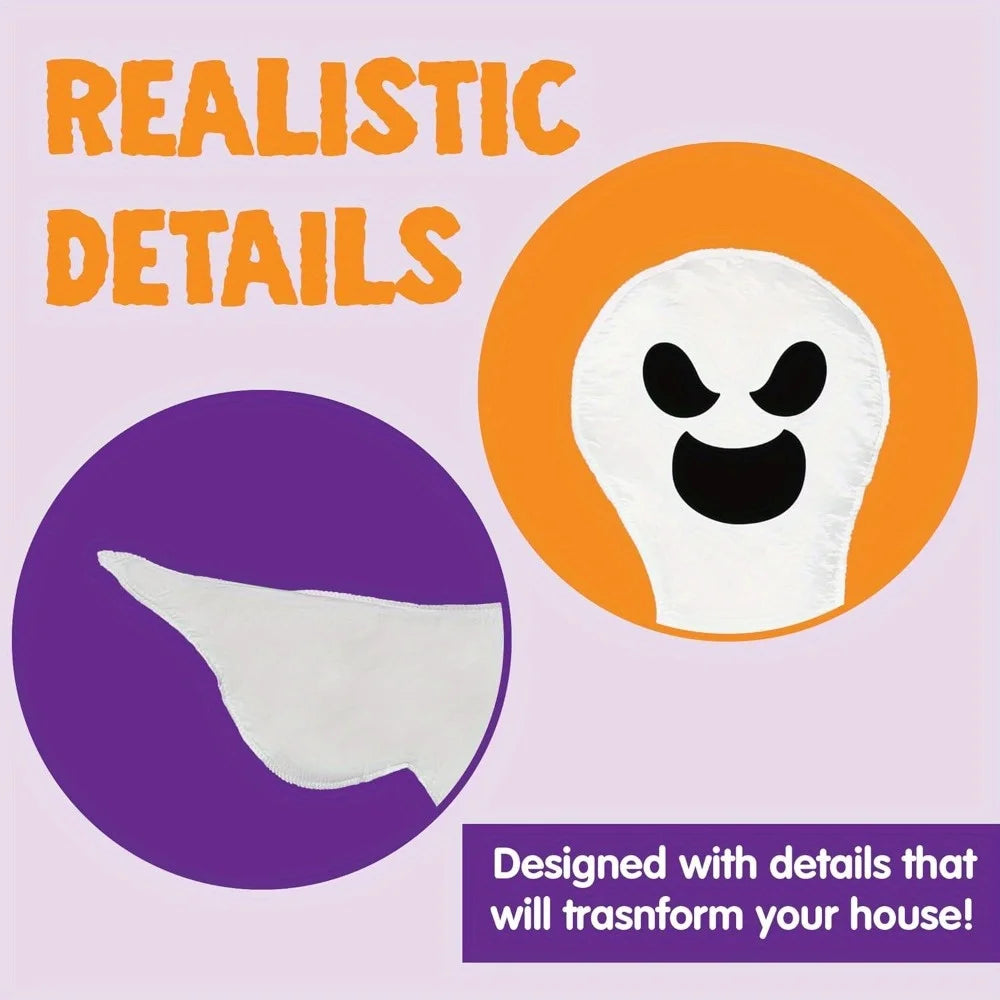 53''Halloween Bendable Tree Wrap Ghost Decoration for Halloween Outdoor