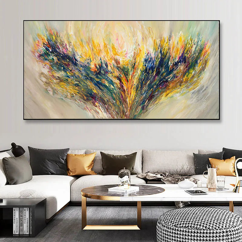 Abstract Colorful Canvas Painting Quadro Flower Posters and Prints Wall Art Pictures Cuadros Living Room Home Decor No Frame