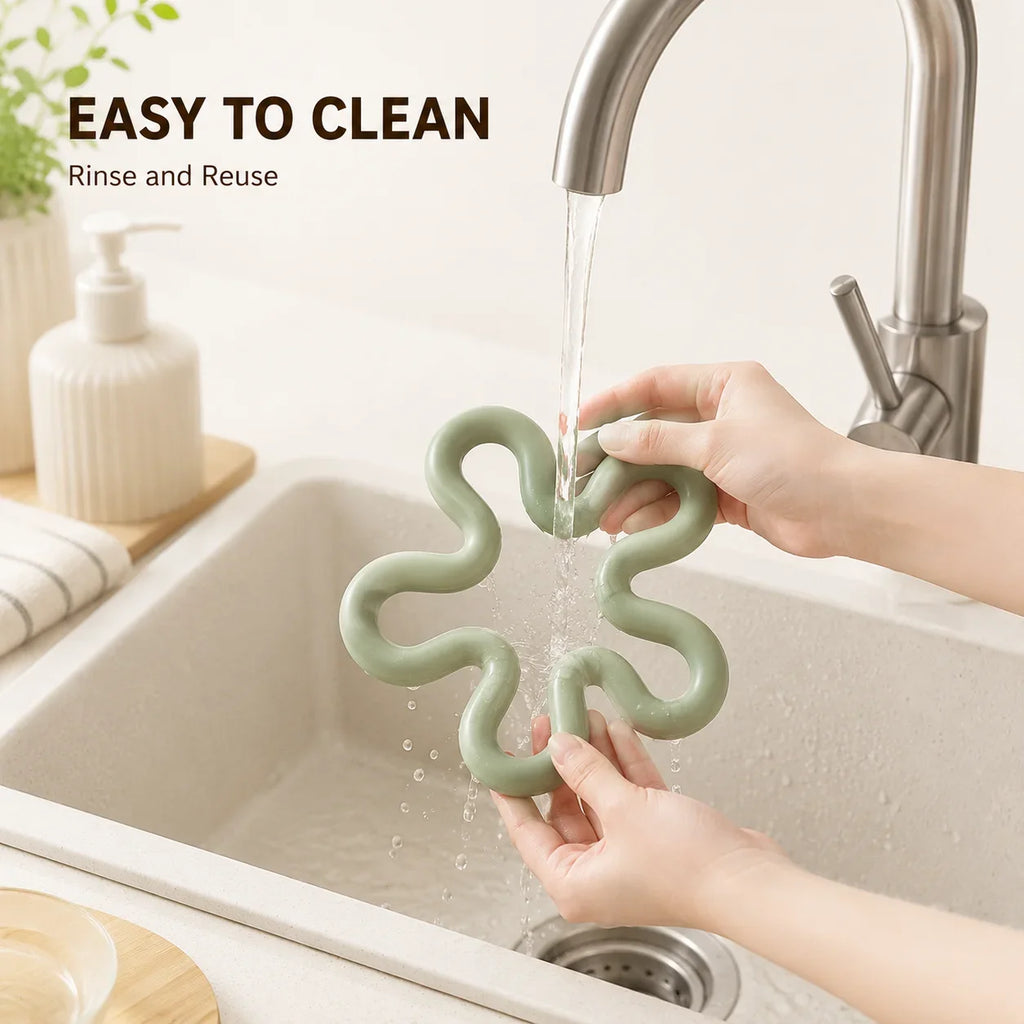 Silicone Drink Coaster Geometric Heat-Resistant Non-Slip Cup Mat for