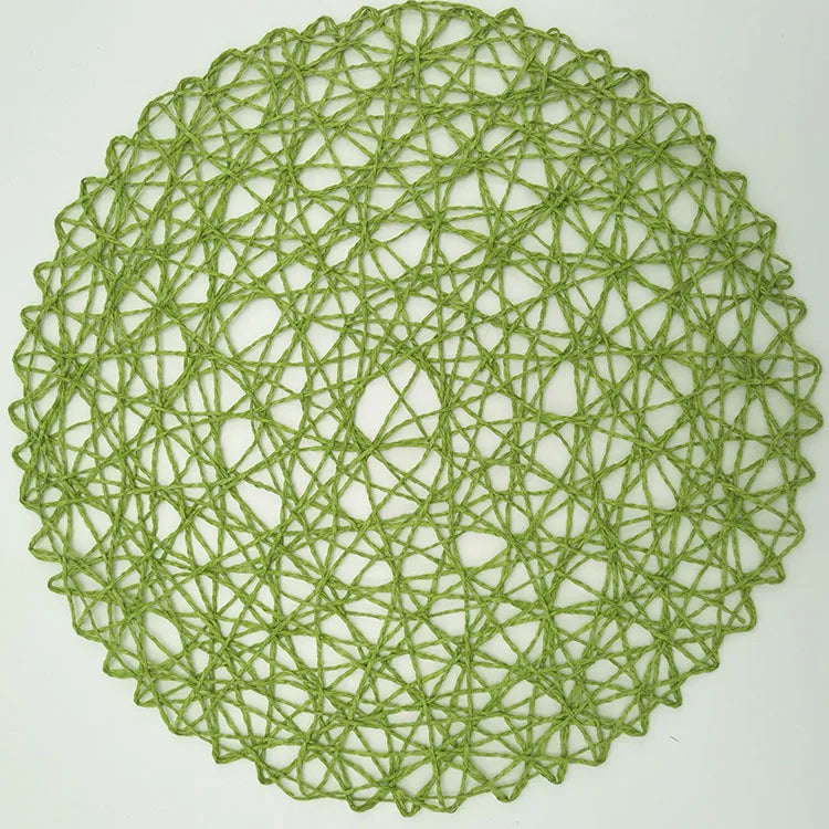 15'' Paper Braided Round Placemats Natural Non-Slip Heat Resistant Table Mats for Dining Tables Woven Indoor & Outdoor Placemats
