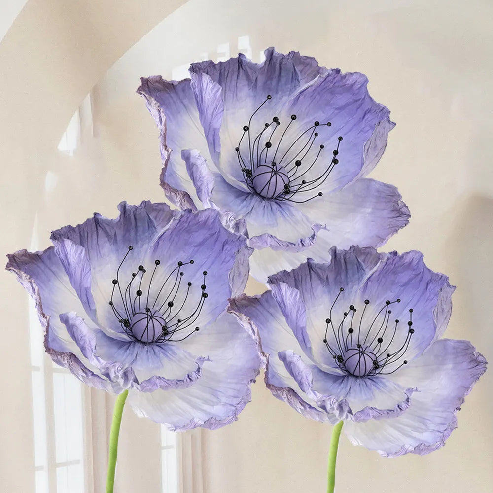Wedding Props Artificial Giant Poppy Paper Flower Wedding Road Guide Floral Birthday Party Backdrop Decor Stage Window Display