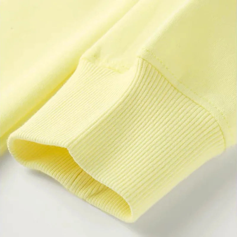 Streamgirl Cotton Basic Sweatshirt Women Oversized Yellow Pullovers Loose Casual Tops Spring Colorful Sweatshirts Women Pink