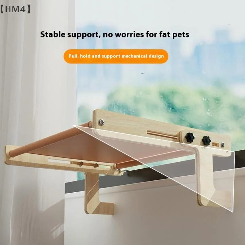 〔HM4〕Wood Cat Bed Space Capsule Cat House Cat Hammock Cat Window Bed Space Capsule Non Perforated Suspension Hammock Bed