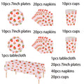 Strawberry Sets Birthday Decoration Party Disposable Paper Napkins Cups Plates Tablecloths Party Supplies