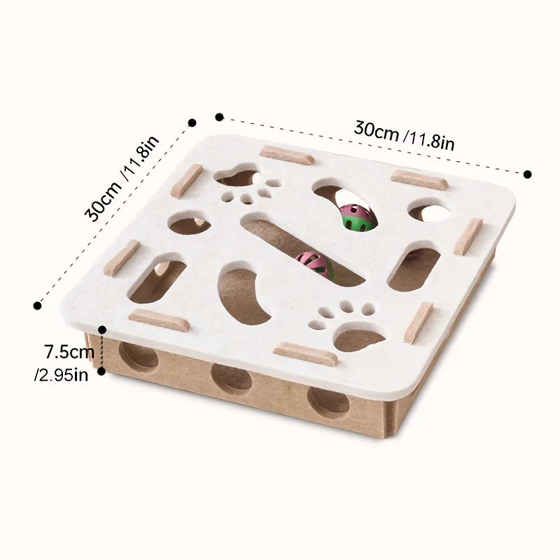 Interactive Cat Puzzle Toy Felt Toy Box with Maze