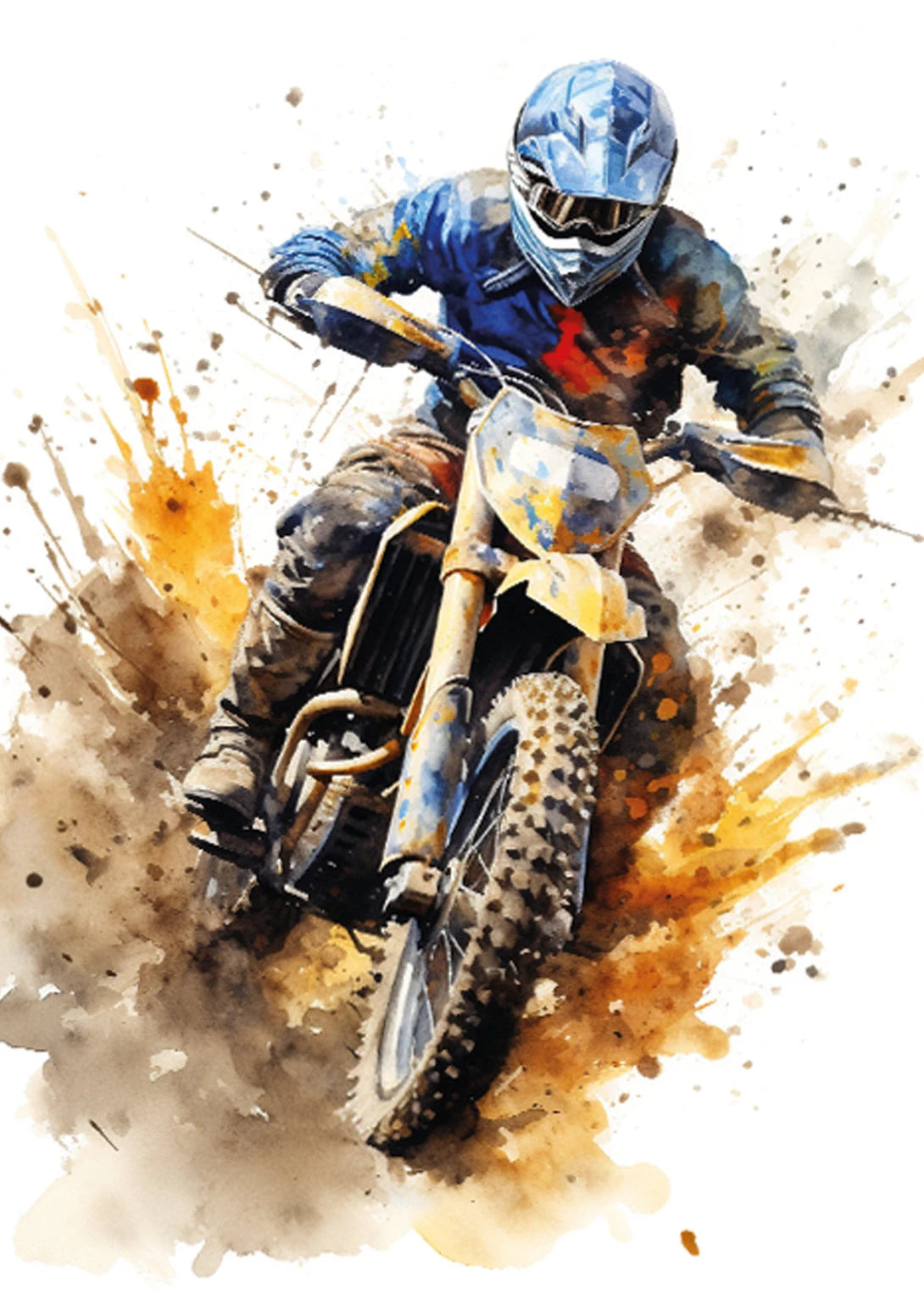 Watercolour Dirt Bike Motocross Canvas Painting Posters Prints  Motorcycle Motorbike Wall Picture for Room Home Decor Cuadros