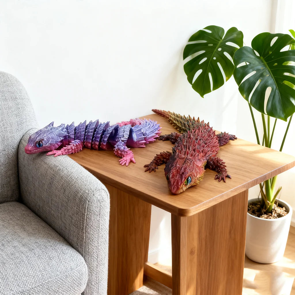 3D Printed Lizard Statue, Flexible 3D Printed Animal, Colorful Figurines Statue, Gifts, 36.5Cm/14.37In, 23.5Cm/9.25In