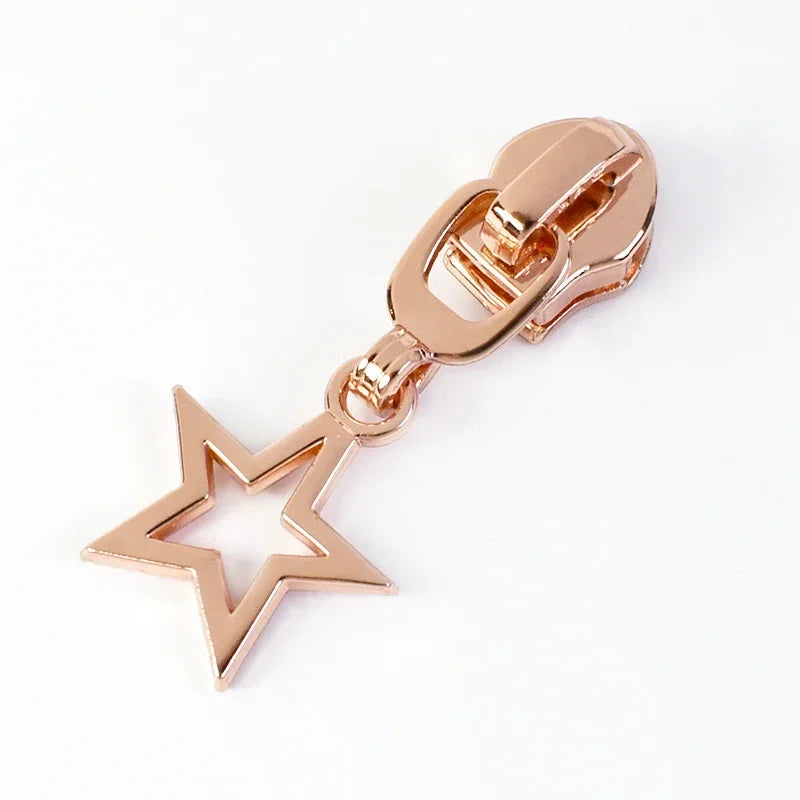 10/30Pcs Star Zipper Slider Pulls for Nylon Zippers By The Meter Bag Coat Zips Head Pullers Repair Kit DIY Sewing Accessories