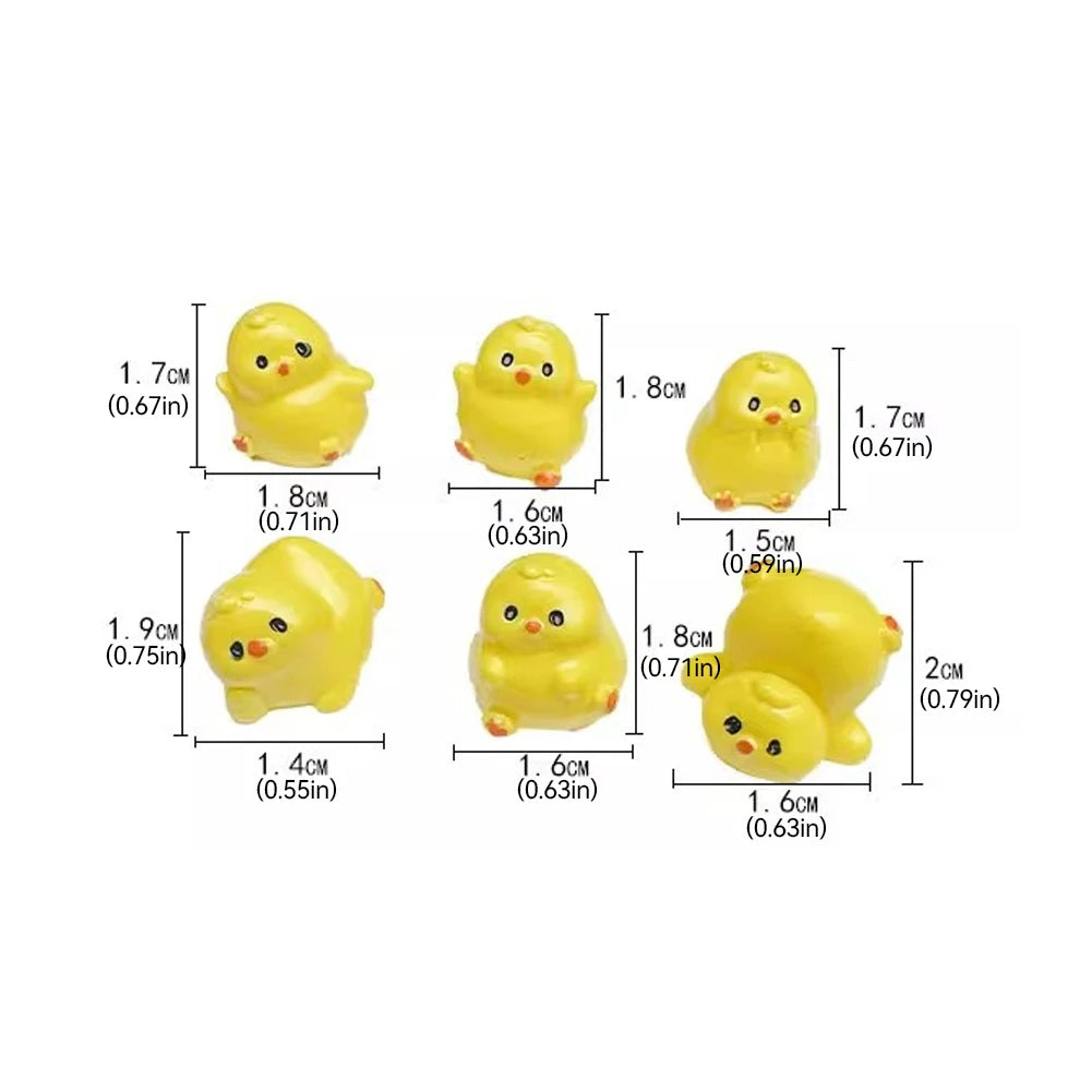 Mini Yellow Chick Car Decoration Gift Resin Ornaments for