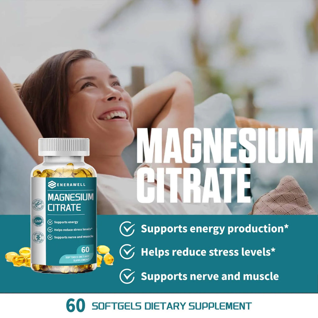 Magnesium Citrate Capsules 500 Mg - Maximum Absorption for