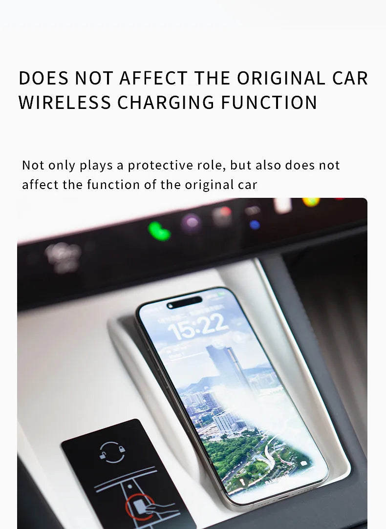 For Tesla Model 3 Highland 2024 Silicone Wireless Charger Pad Center Control Protector Non-slip Mat Car Interior Accessories