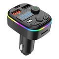 Bluetooth 5.0 Car FM Transmitter Wireless Charger PD Type C Fast Charge Dual USB Charger Ambient Light MP3 Player Handsfree