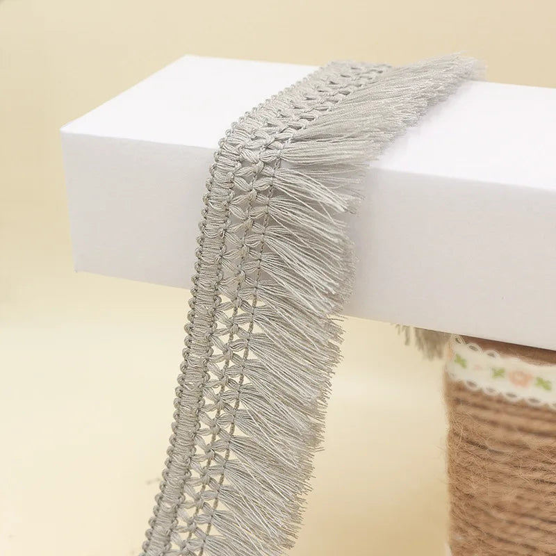 5Yard/Lot Color Cotton Fringed Lace Trim Tassel Wide 4CM Handmade DIY Garment Dress Scarves Curtain Tablecloth Sofa Accessories