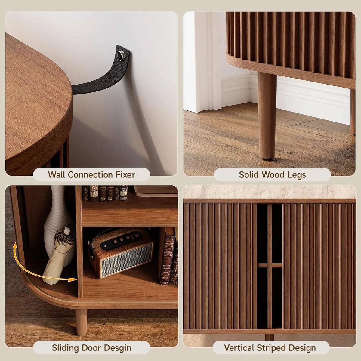 55" Sideboard Cabinet Buffet Storage - Mid-Century Modern Coffee