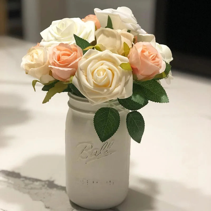 10/25/50Pcs Artificial Rose Flowers Foam Fake Faux Flowers Roses