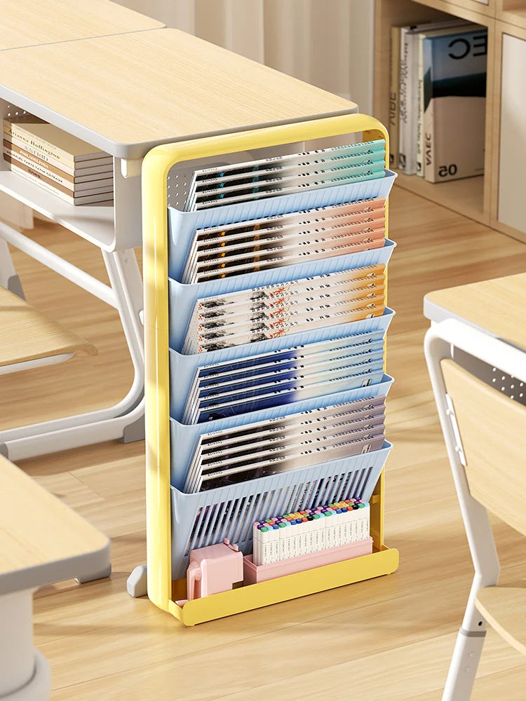 UFORU Dopamine Study Desk Organizer – Large Capacity Side-Mounted Bookshelf for Textbooks & Magazines