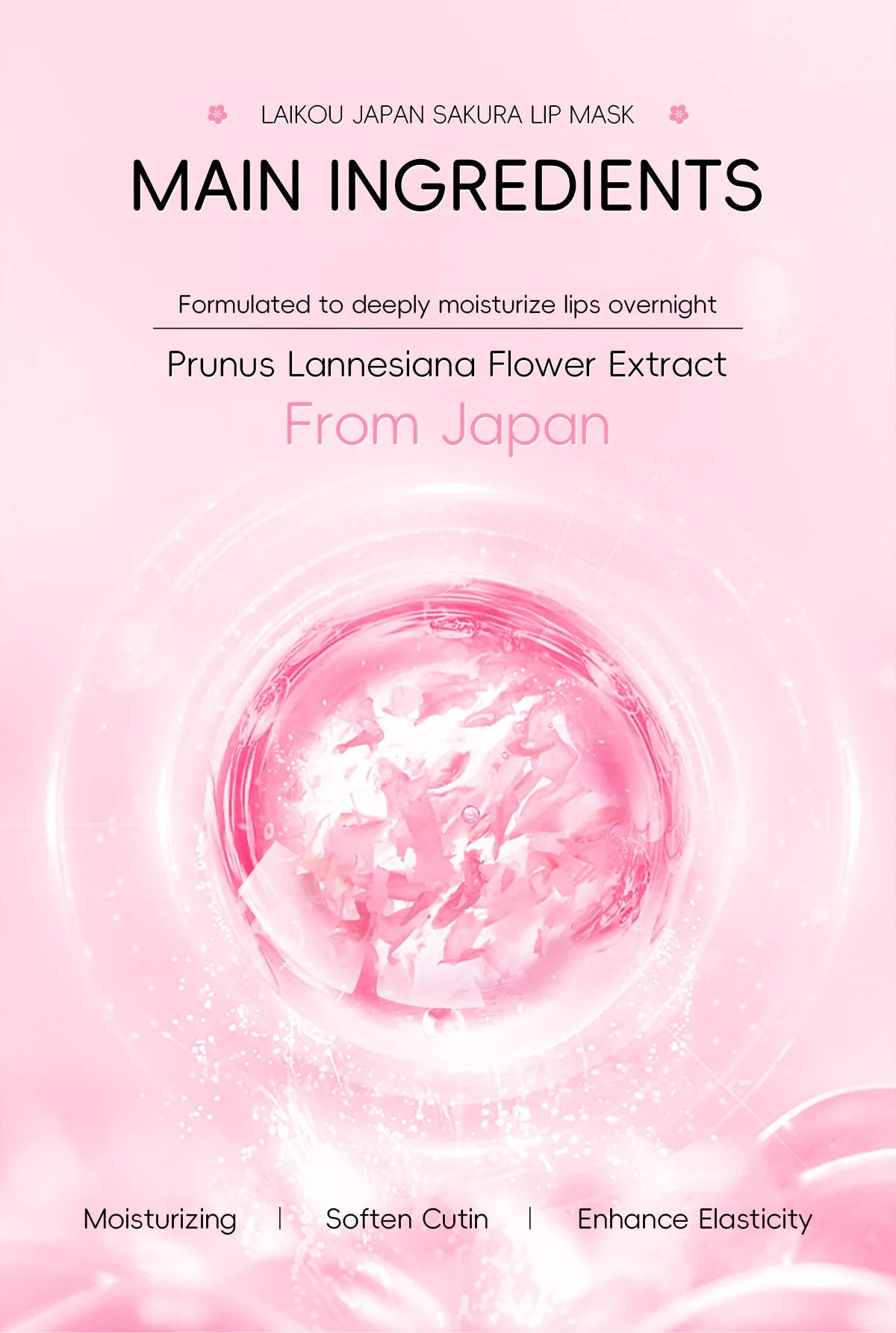 8g LAIKOU Sakura Lip Sleeping Mask Hydrating Moisture Nutriousing Wrinkle Smoothing Dryness Lip Mask Korean Cosmetics Skin Care