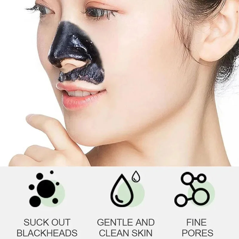 Blackhead Remover Mask Bamboo Charcoal Shrink Pores Acne Black Head Removal Cream Nose Cleansing Black Peel Off Masks Skin Care