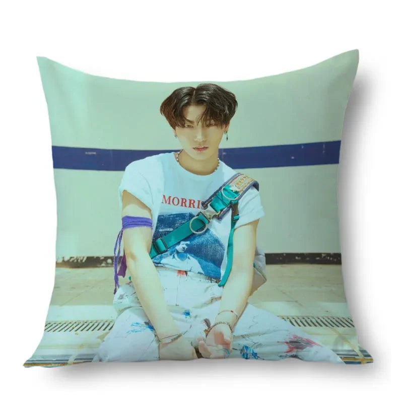 San Ateez Pillow Cover Bedroom Home Office Decorative Pillowcase Square Zipper Pillow Cases Satin Fabric Eco-Friendly WJY