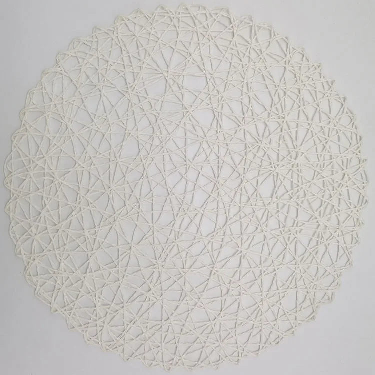 15'' Paper Braided Round Placemats Natural Non-Slip Heat Resistant Table Mats for Dining Tables Woven Indoor & Outdoor Placemats