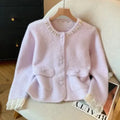 Autumn Winter 2026 Imitation Mink Velvet Loose Women's Knitting Cardigan Sweater Coat Be All-match Casual Ladies Sweater Jacket