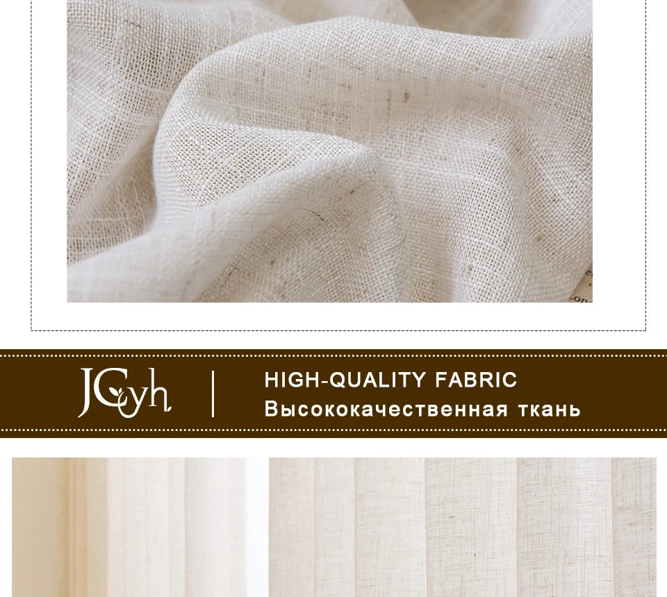 Thick Linen Look Sheer Curtains for Living Room Tulle Curtains for Bedroom Window Kitchen Door Curtain Short Rideaux Chambre