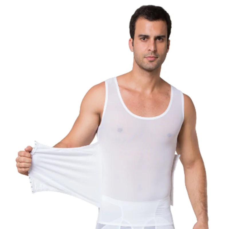Men's Breathable Compression Tummy Control Undershirt Slimming Body Shaper Sleeveless Tank Top Shaping Spring/Summer Sweatshirt
