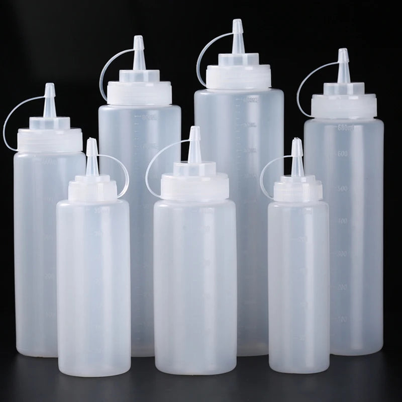 Large Squeeze  Condiment Squeeze Bottles Hot Sauces Olive Oil Bottles Ketchup Mustard Dispensers Kitchen Accessories Gadgets