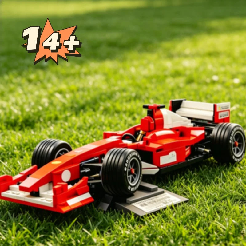 New 735pcs DIY Assembling Vehicle Ornament Formula Racing Car Building Bricks F2004 Speed Race Car Mechanical Model For Adults