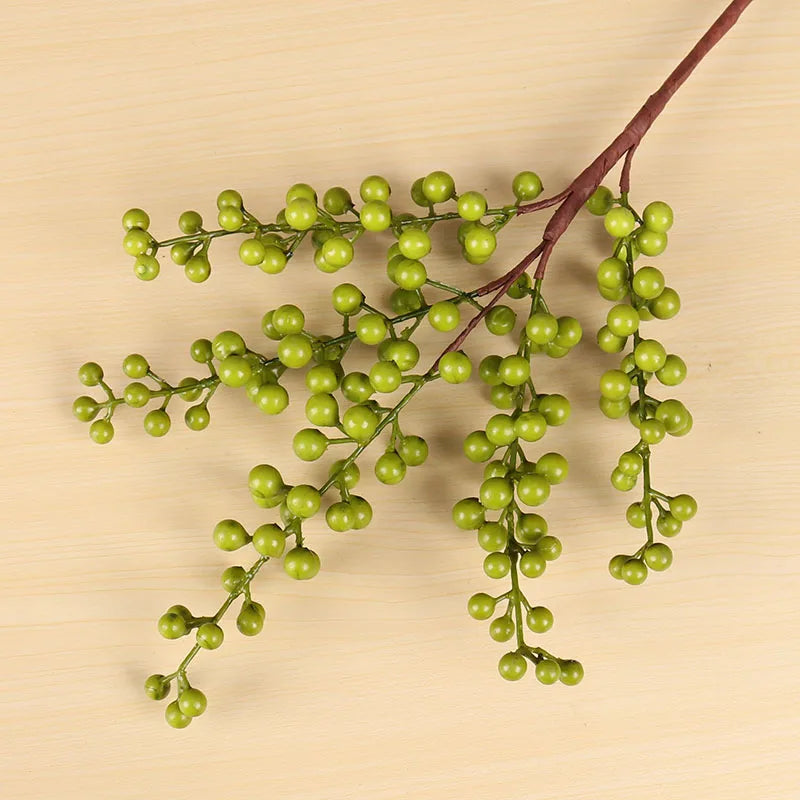 Christmas Red Berry PE Artificial Flower 1PC Fake Berries Christmas Wreath Handmade Accessories Home New Year Decorations