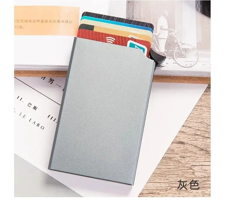 Rfid Wallet aluminum Metal Credit Business Mini Card Wallet 2024 Dropshipping Man Women Smart Wallet Business Card Holder