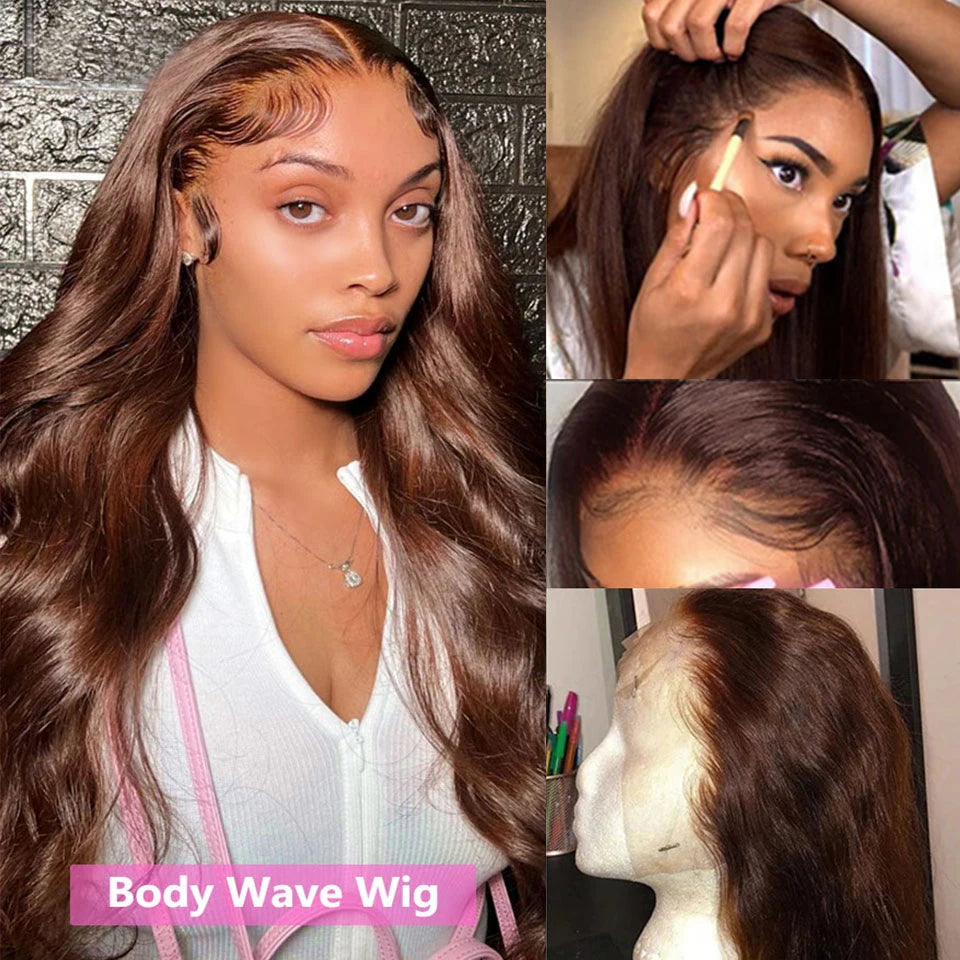 Chocolate Brown Body Wave Lace Front Wig
