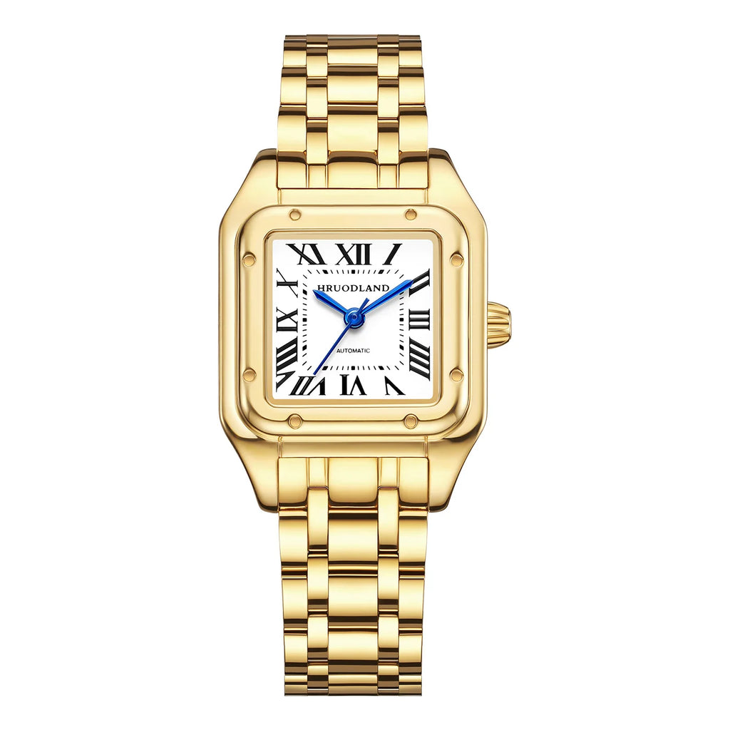 HRUODLAND Square Automatic Watch Women Luxury 26mm Mechanical Watches