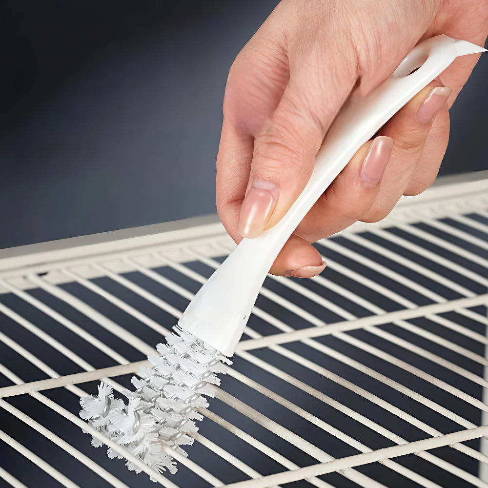 Bird Cage Cleaning Brush with Long Handle Gap Shovel Easy Removal Brush Hamster Rabbit Cage Gap Cleaning Brush Parrot Supplies