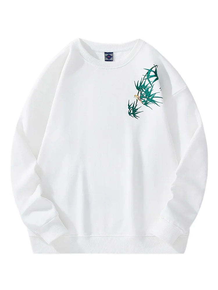 Fashion Crewneck Sweatshirt Men Bear Embroidery Hoodies Women Casual Chinese Panda Bamboo Fleece Designer Harajuku Pullover 2024