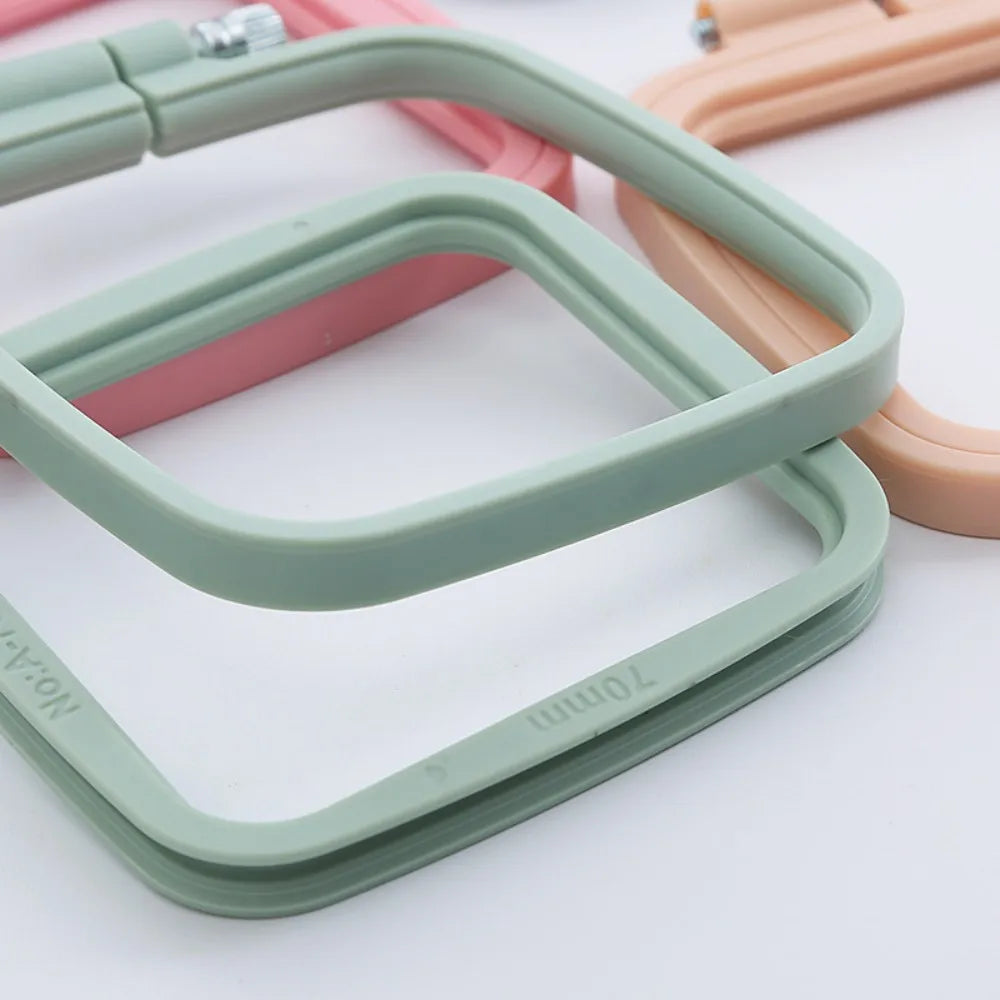 Oval/Square Plastic Embroidery Hoops Frame Color Embroidery Hoop Rings For Household DIY Cross Stitch Sewing Needlecraft Tools