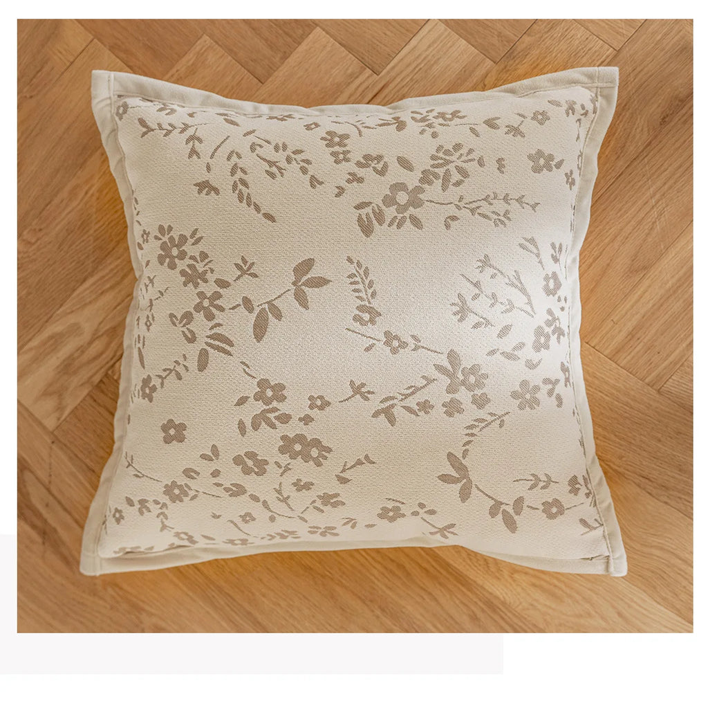 Cream Style Plush Sofa Pillowcase Ins Style Living Room Decorative Flower Pillow Bedside Cushion Bed Waist Backrest