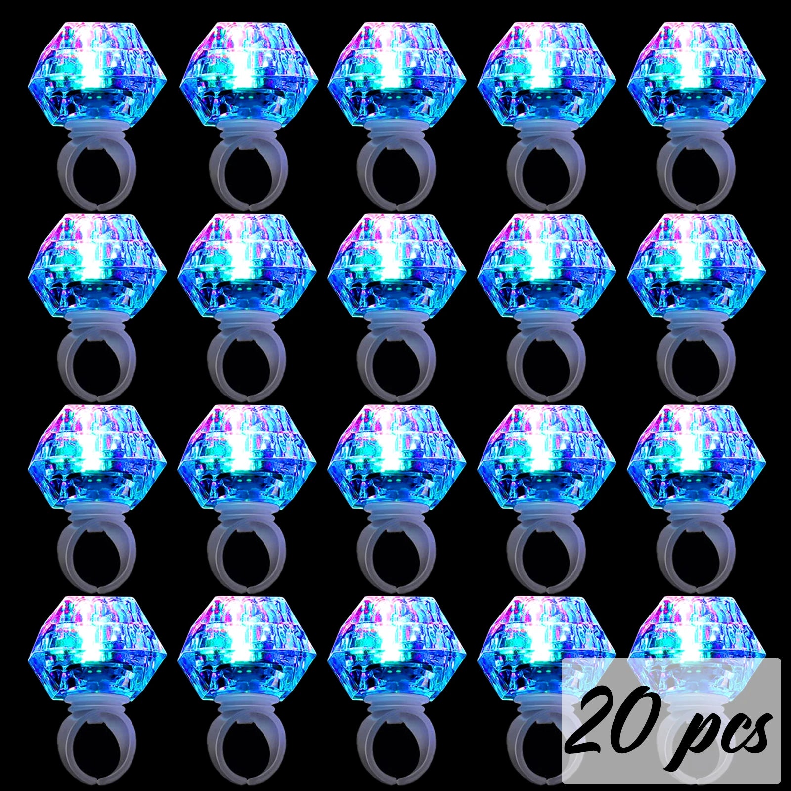 10-50 Pcs Flash Led Light up Rings Bachelorette Party Favors Gifts Diamond Rings Bridal Shower Birthday Weddings Party Favors