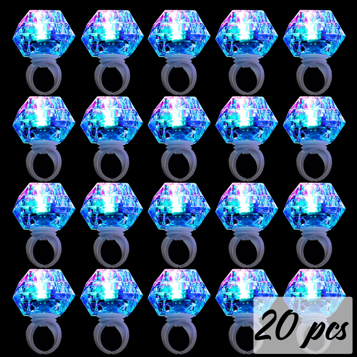 10-50 Pcs Flash Led Light up Rings Bachelorette Party Favors Gifts Diamond Rings Bridal Shower Birthday Weddings Party Favors