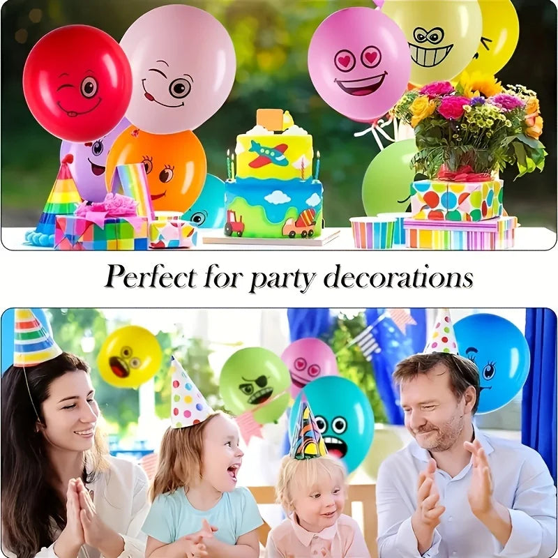 10/20/30pcs 12inch Cute Funny Big Eyes Smiley face latex balloons Birthday Party Christmas Decor Baby Shower Children's Toys