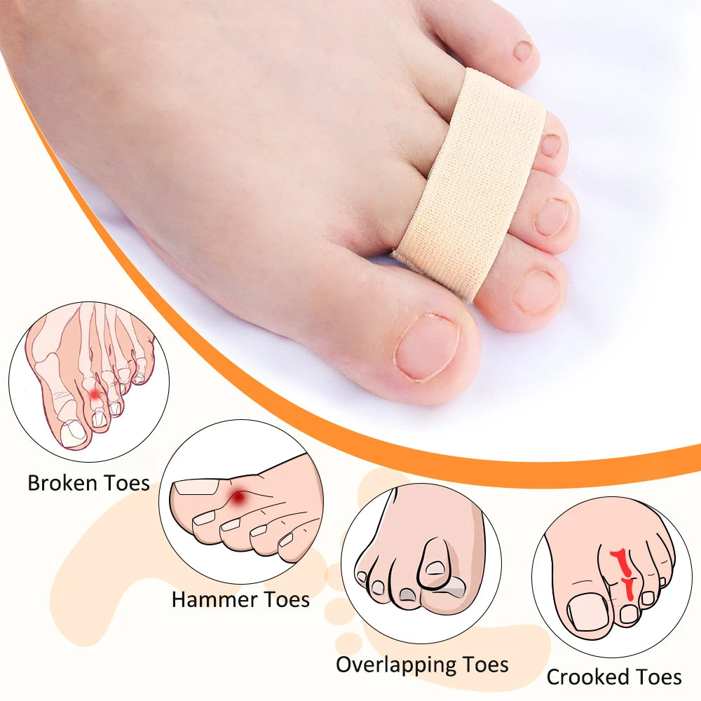 2Pcs Hammer Toe Straightener Toe Splints Bandages for Broken Bent Overlapping and Hammer Toes Protector