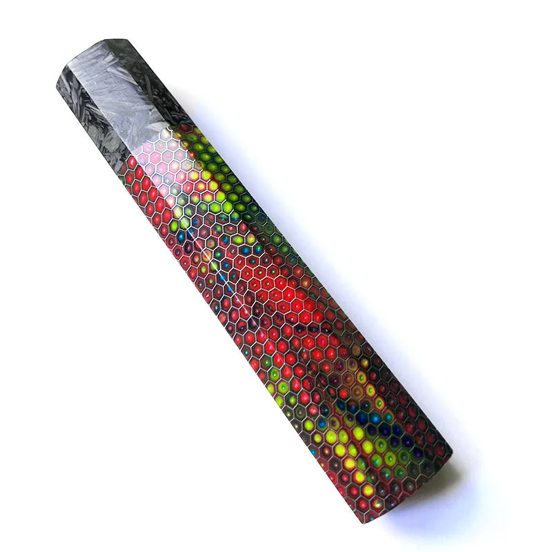 1pc Carbon Fiber + C-Tek Resin Octagonal Knife Handle for DIY Semi-finished Damascus Knife Handle Material Kitchen Knife Handle