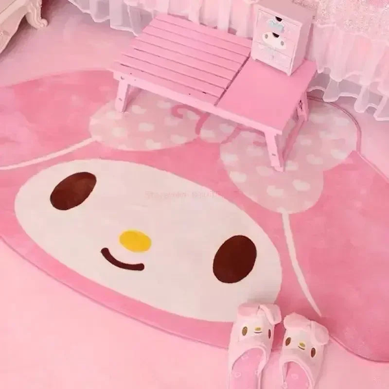 Cute My Melody Carpet Kawaii Home Soft Fur Rugs Girls Bedroom Living Room Floor Mat Doormat Decoration Cartoon Gift For Woman