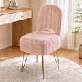 Pink Storage Vanity Chair with Adjustable Folding Backrest Memory