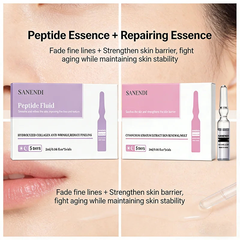 5Vials Peptide Salmon DNA ampoule Serum Moisturise AQUA Serum Face oil control Skin Care nourishing and moisturizing Essence