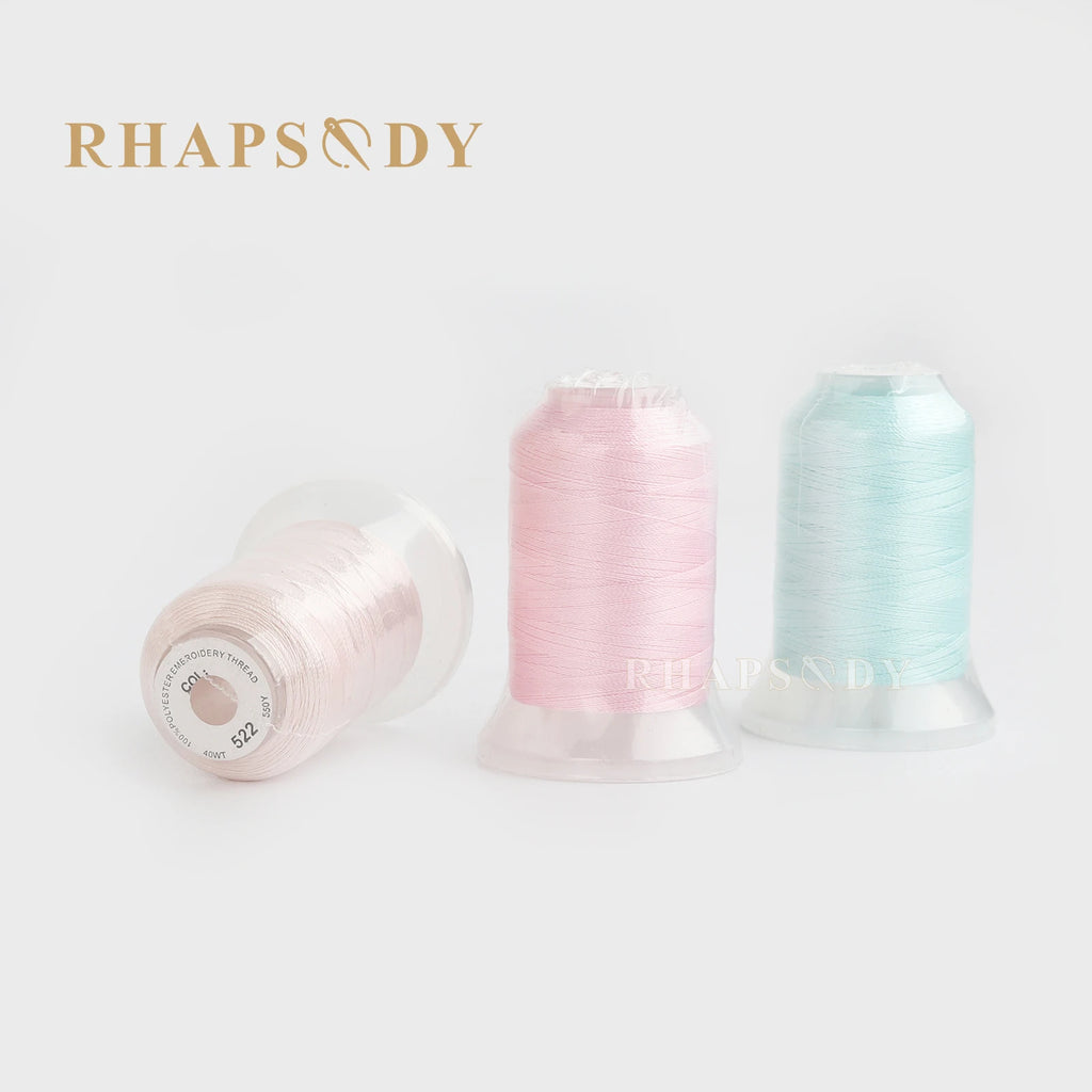 Rhapsody 40WT Polyester Embroidery Machine Thread 550Y 60 Colors Brother Babylock Janome Singer Pfaff Husqvarna Bernina Sewing