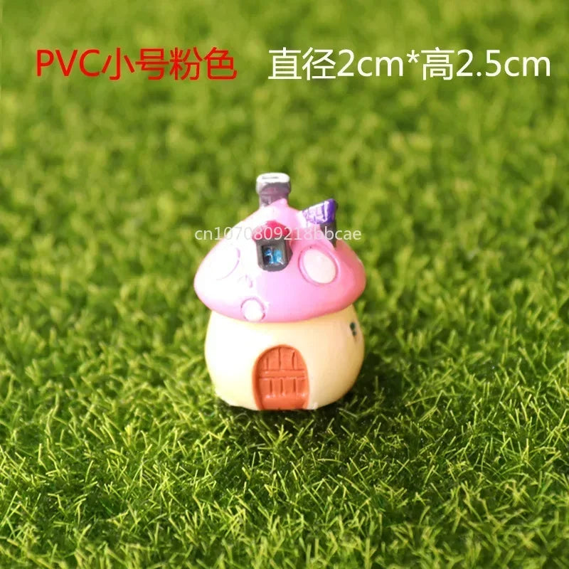 Mini Resin Moss Micro Landscape Decor Outdoor Fairy Miniature Garden Mushroom House Ornaments Handicraft Flower Pot Accessories