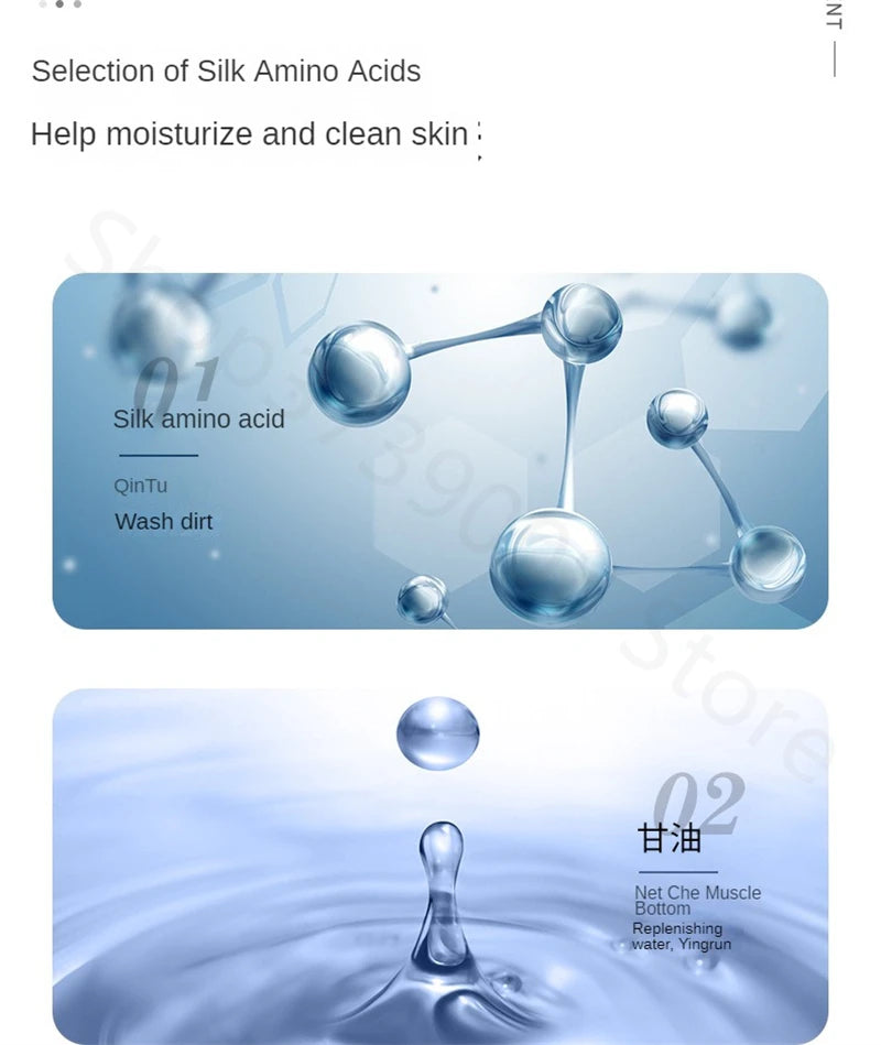 Amino Acid Facial Cleanser Deep Cleansing Moisturizing Oil Control Cleaner Mild Cleansing Gel Skin Care Face Washing Products